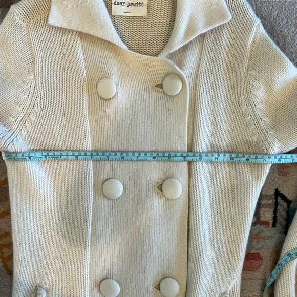 Dear Pruitt Anthropologie Cashmere Sweater Coat - Cream Double Breasted - Picture 8 of 8